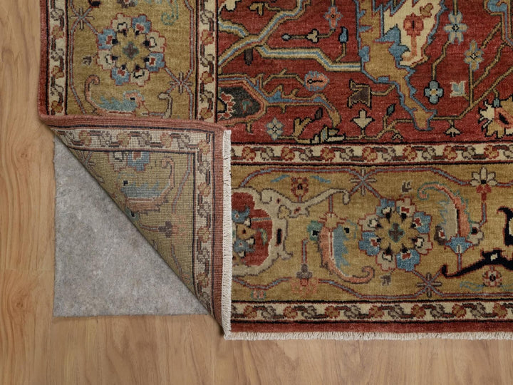 6'1" x 9'2" New Hand Knotted Red Wool Rectangle Oriental Rug - MOA10292444