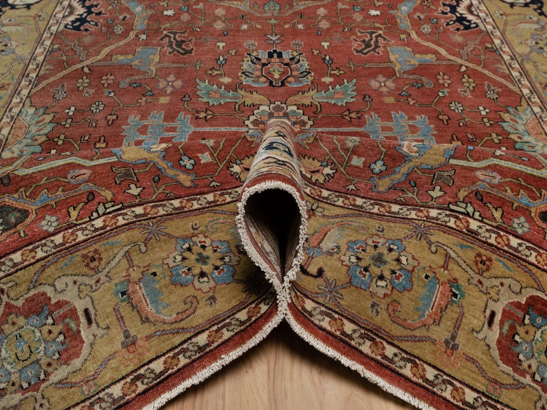 6'1" x 9'2" New Hand Knotted Red Wool Rectangle Oriental Rug - MOA10292444