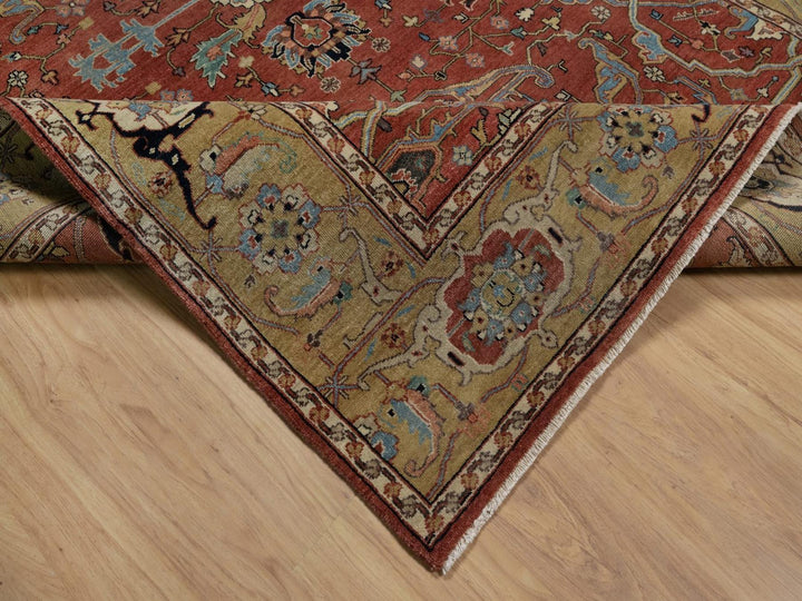 6'1" x 9'2" New Hand Knotted Red Wool Rectangle Oriental Rug - MOA10292444