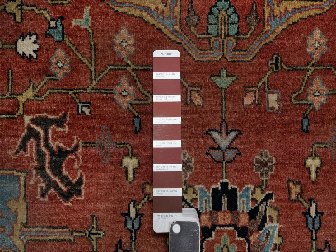 6'1" x 9'2" New Hand Knotted Red Wool Rectangle Oriental Rug - MOA10292444