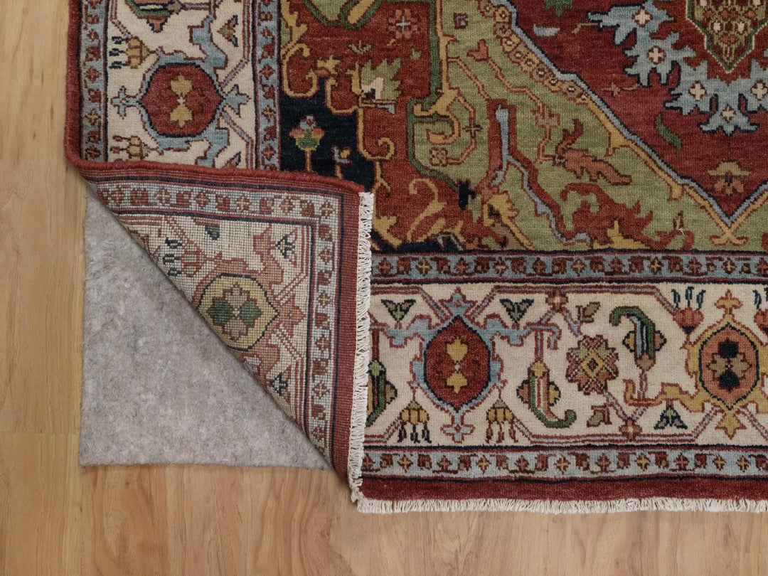 5'1" x 7'0" New Hand Knotted Red Wool Rectangle Oriental Rug - MOA10292445