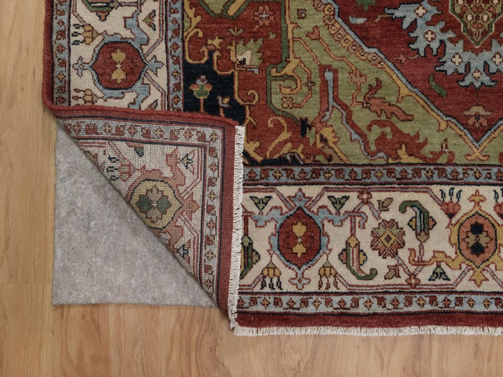 5'1" x 7'0" New Hand Knotted Red Wool Rectangle Oriental Rug - MOA10292445