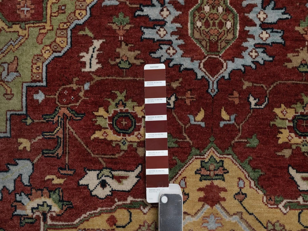 5'1" x 7'0" New Hand Knotted Red Wool Rectangle Oriental Rug - MOA10292445