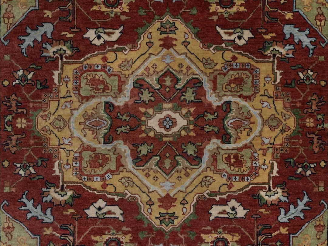 5'1" x 7'0" New Hand Knotted Red Wool Rectangle Oriental Rug - MOA10292445