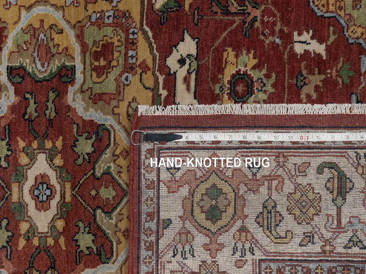 5'1" x 7'0" New Hand Knotted Red Wool Rectangle Oriental Rug - MOA10292445