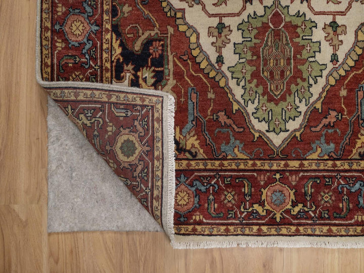 4'1" x 6'2" New Hand Knotted Ivory Wool Rectangle Oriental Rug - MOA10292446