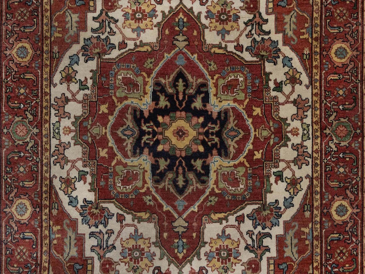 4'1" x 6'2" New Hand Knotted Ivory Wool Rectangle Oriental Rug - MOA10292446