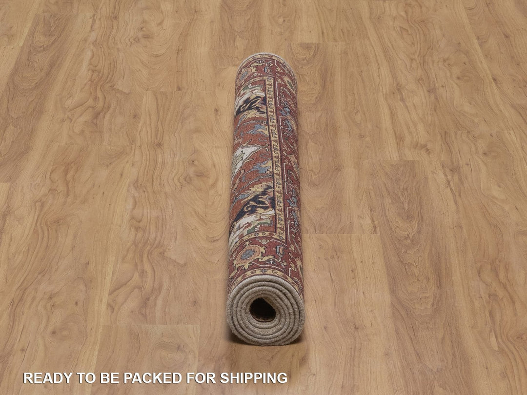 4'1" x 6'2" New Hand Knotted Ivory Wool Rectangle Oriental Rug - MOA10292446