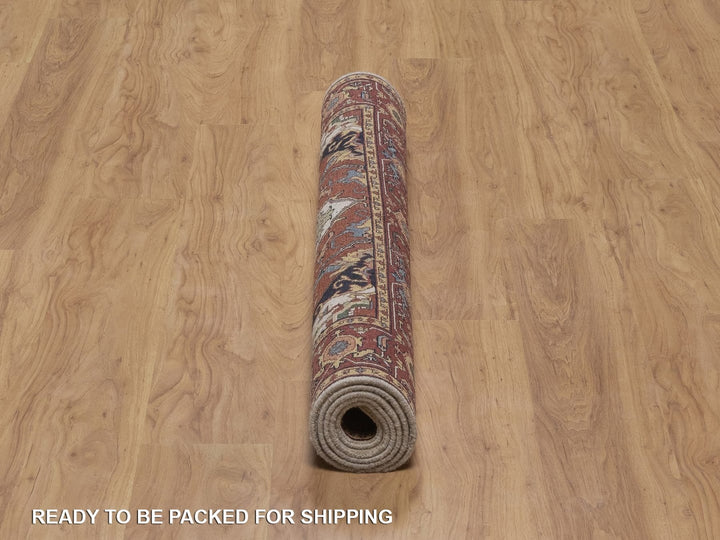 4'1" x 6'2" New Hand Knotted Ivory Wool Rectangle Oriental Rug - MOA10292446