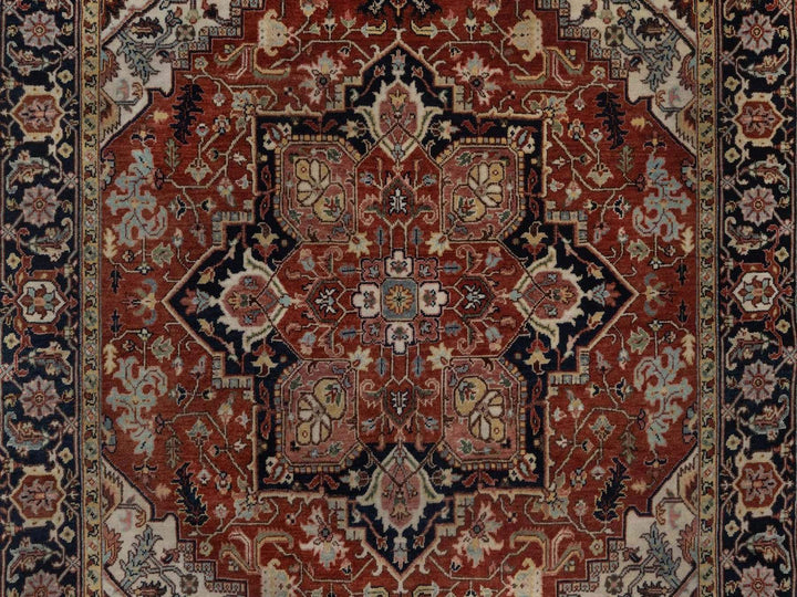 5'2" x 7'2" New Hand Knotted Red Wool Rectangle Oriental Rug - MOA10292447