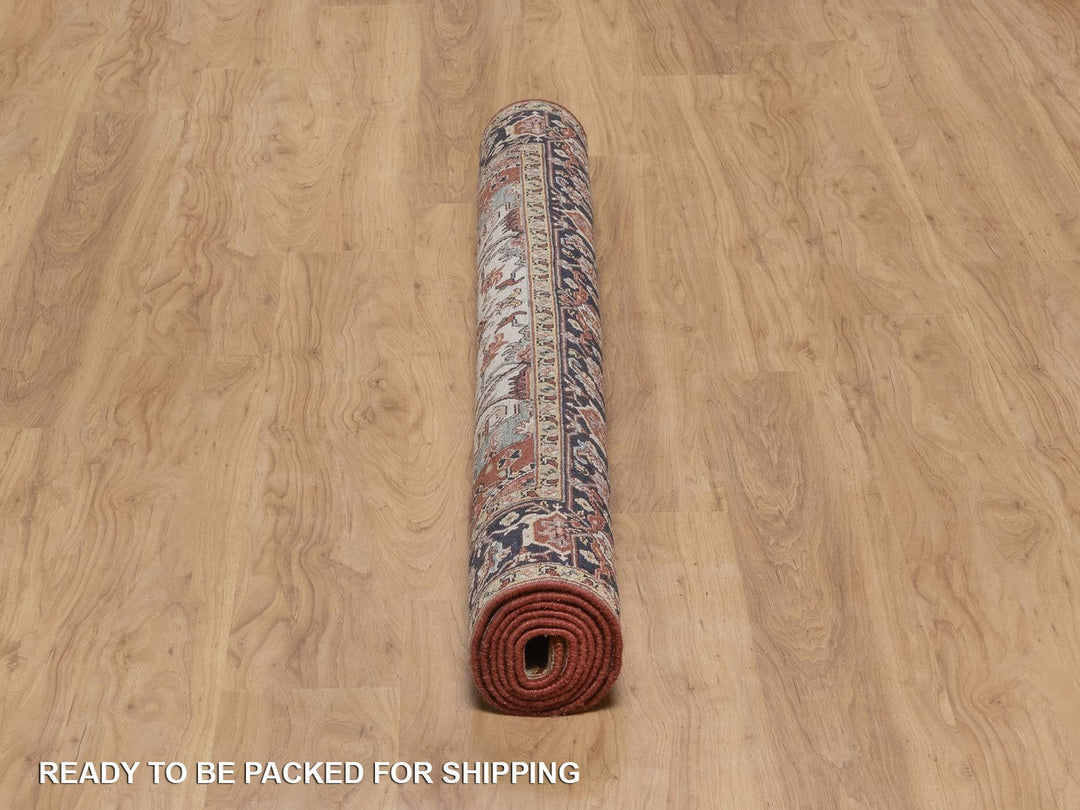 5'2" x 7'2" New Hand Knotted Red Wool Rectangle Oriental Rug - MOA10292447