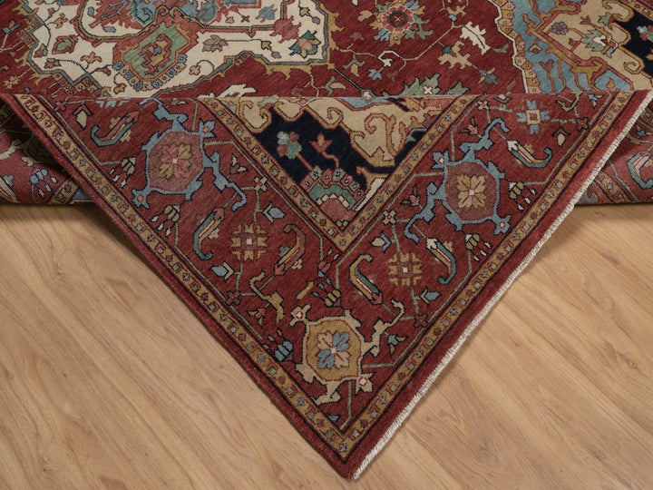 6'1" x 9'2" New Hand Knotted Red Wool Rectangle Oriental Rug - MOA10292448