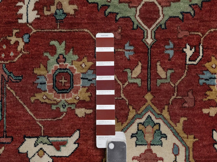 6'1" x 9'2" New Hand Knotted Red Wool Rectangle Oriental Rug - MOA10292448