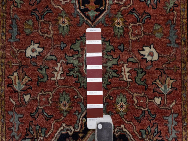 2'7" x 12'1" New Hand Knotted Red Wool Runner Oriental Rug - MOA10292449