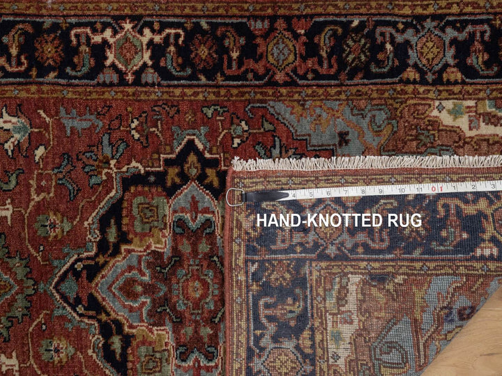 2'7" x 12'1" New Hand Knotted Red Wool Runner Oriental Rug - MOA10292449