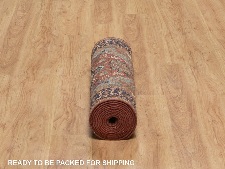 2'6" x 16'0" New Hand Knotted Red Wool Runner Oriental Rug - MOA10292451