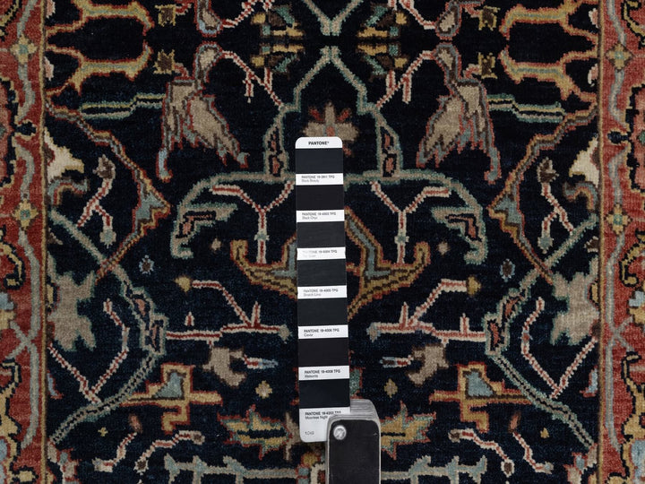 2'6" x 16'0" New Hand Knotted Blue Wool Runner Oriental Rug - MOA10292452