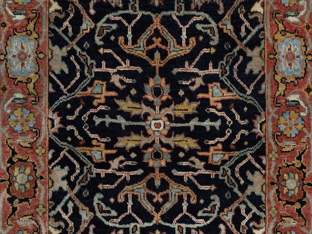 2'6" x 16'0" New Hand Knotted Blue Wool Runner Oriental Rug - MOA10292452