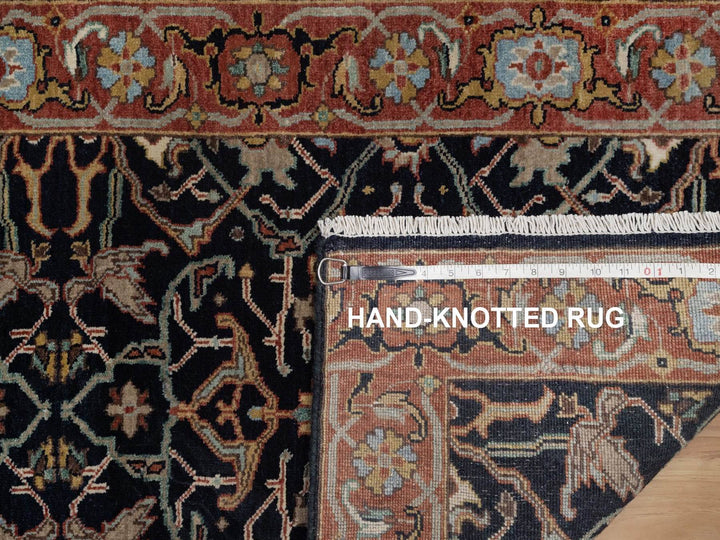 2'6" x 16'0" New Hand Knotted Blue Wool Runner Oriental Rug - MOA10292452