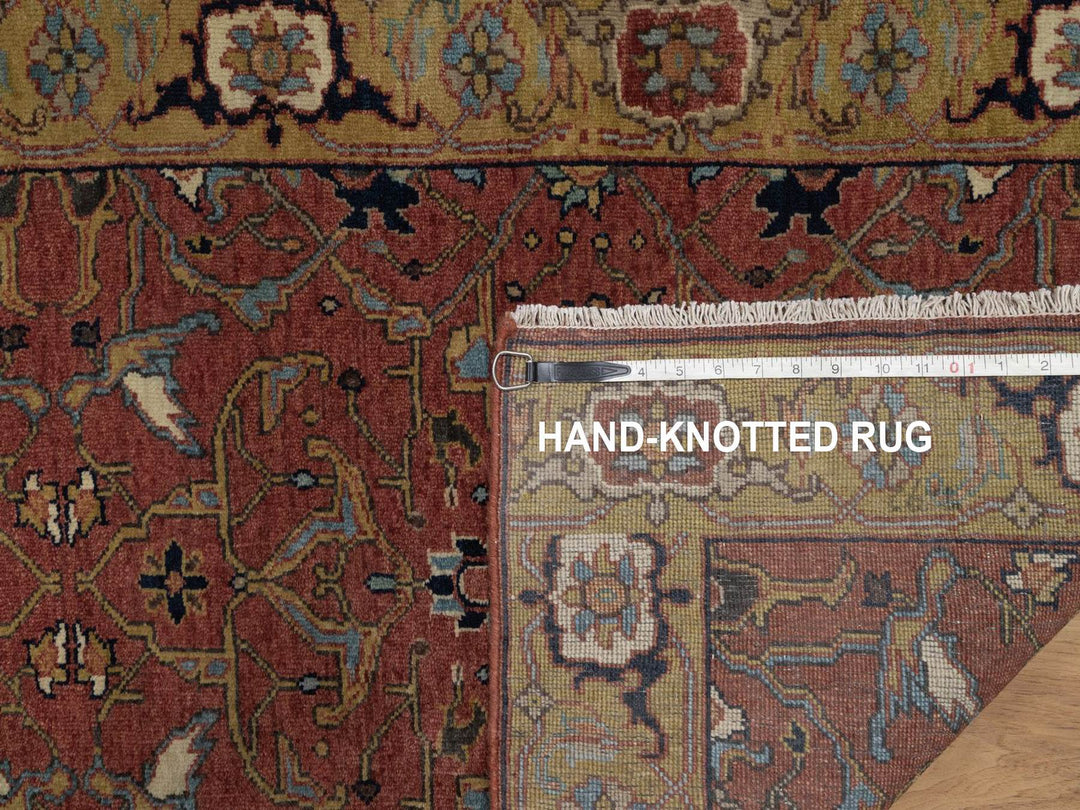 2'8" x 22'1" New Hand Knotted Red Wool Runner Oriental Rug - MOA10292453