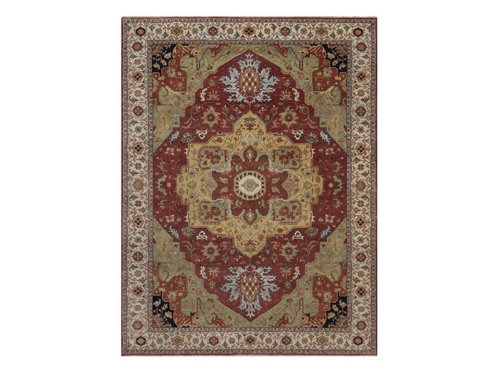 9'3" x 12'2" New Hand Knotted Red Wool Rectangle Oriental Rug - MOA10292455