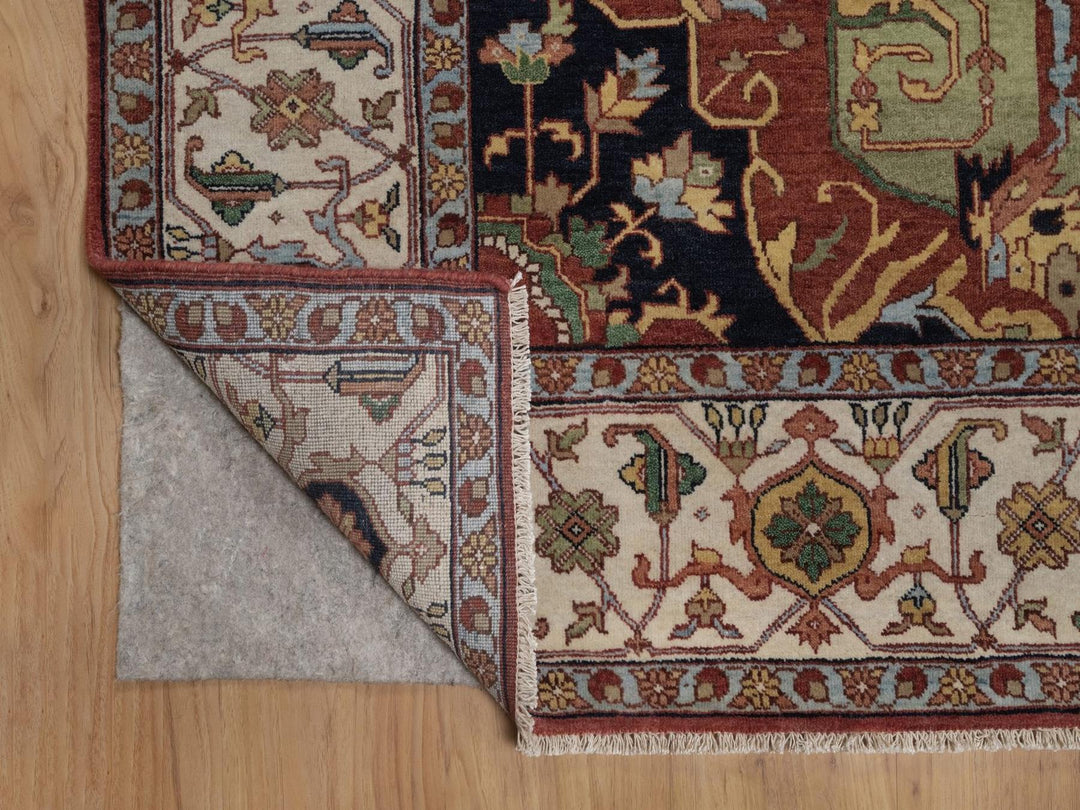 9'3" x 12'2" New Hand Knotted Red Wool Rectangle Oriental Rug - MOA10292455