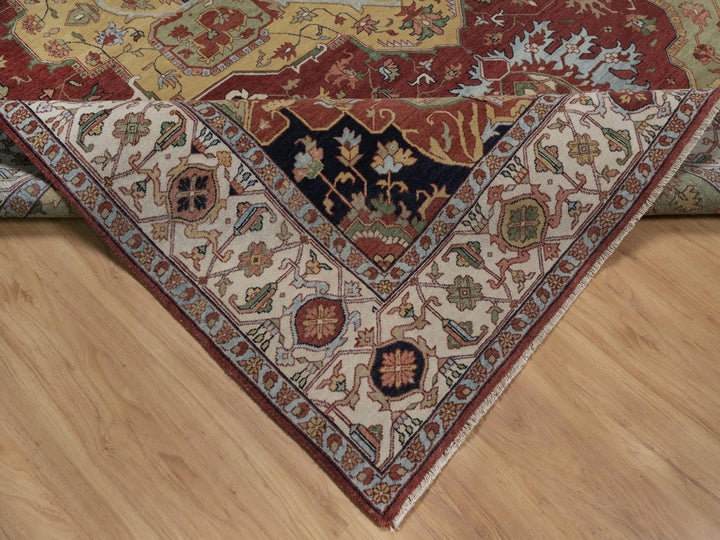 9'3" x 12'2" New Hand Knotted Red Wool Rectangle Oriental Rug - MOA10292455