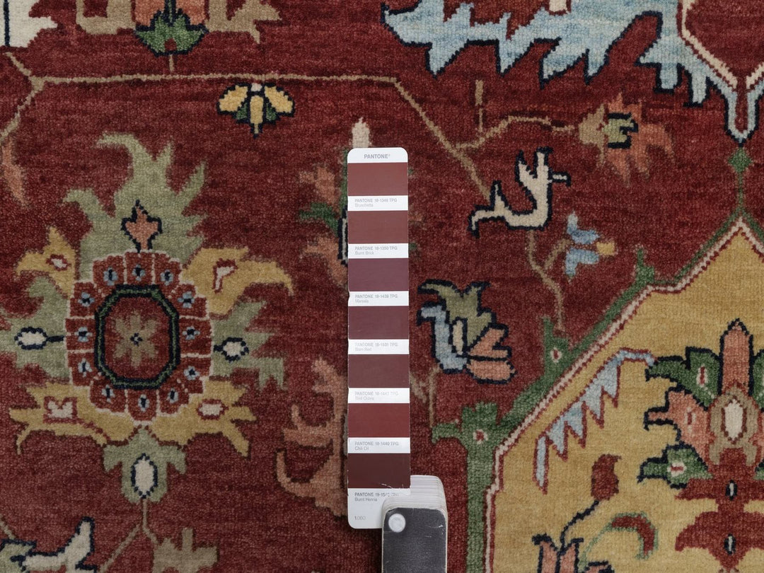 9'3" x 12'2" New Hand Knotted Red Wool Rectangle Oriental Rug - MOA10292455