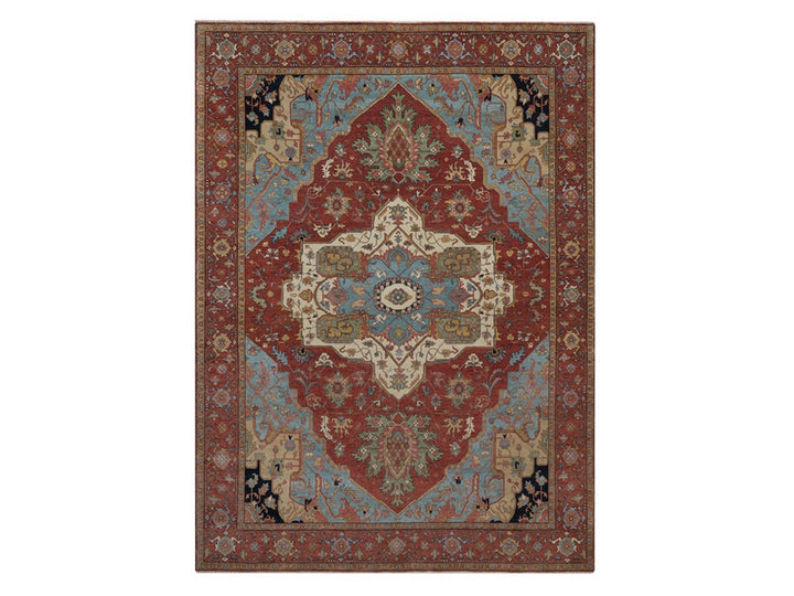 8'10" x 12'1" New Hand Knotted Red Wool Rectangle Oriental Rug - MOA10292456