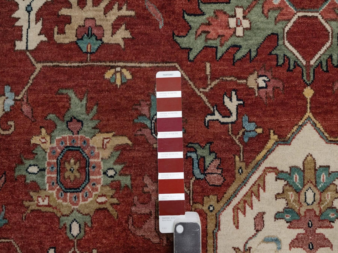 8'10" x 12'1" New Hand Knotted Red Wool Rectangle Oriental Rug - MOA10292456