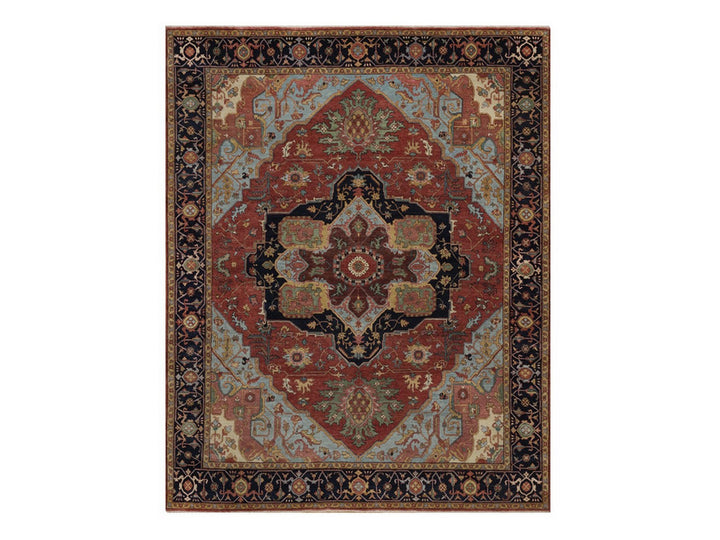 8'0" x 10'1" New Hand Knotted Red Wool Rectangle Oriental Rug - MOA10292457