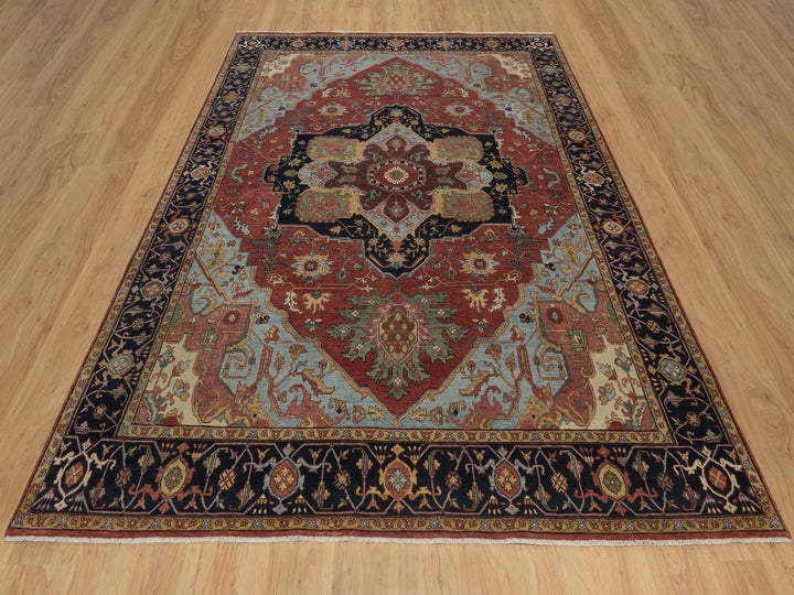 8'0" x 10'1" New Hand Knotted Red Wool Rectangle Oriental Rug - MOA10292457