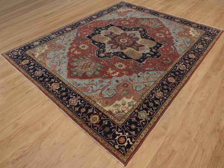 8'0" x 10'1" New Hand Knotted Red Wool Rectangle Oriental Rug - MOA10292457