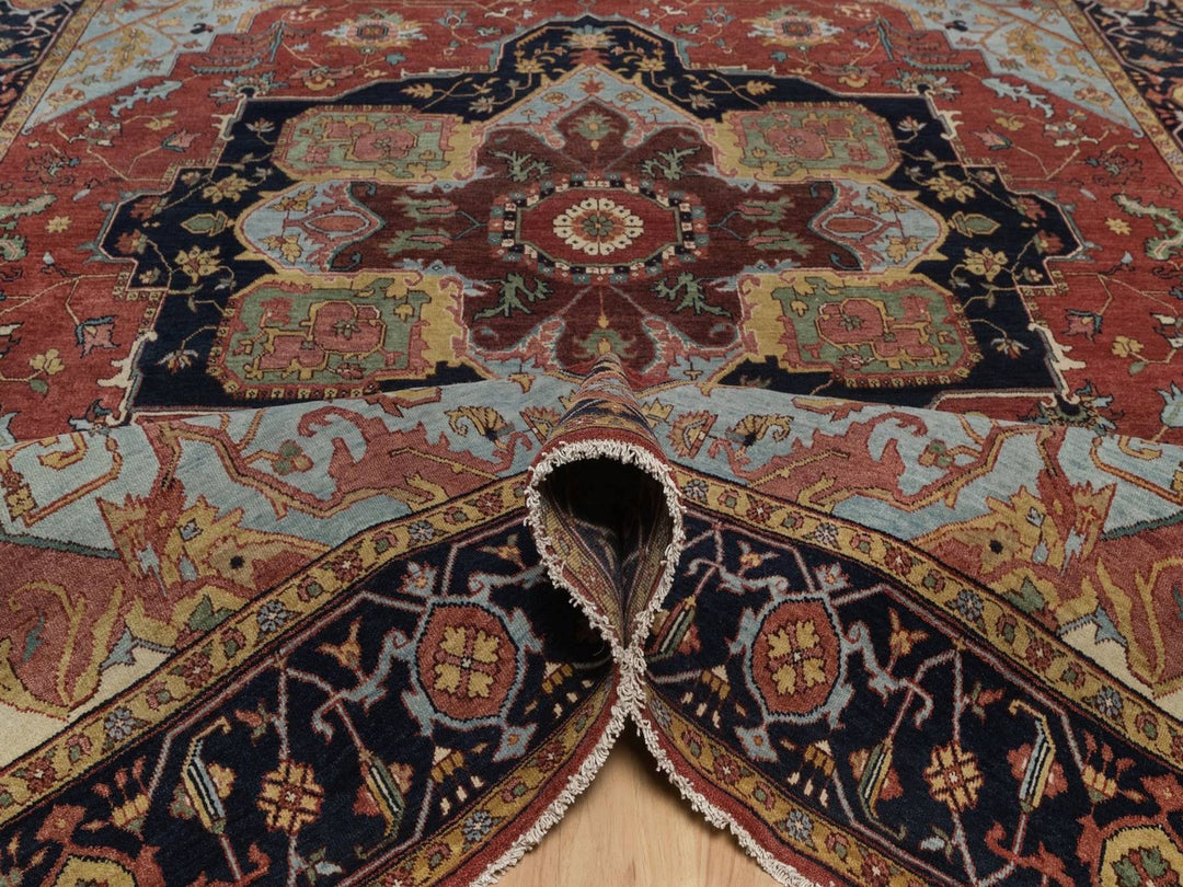 8'0" x 10'1" New Hand Knotted Red Wool Rectangle Oriental Rug - MOA10292457