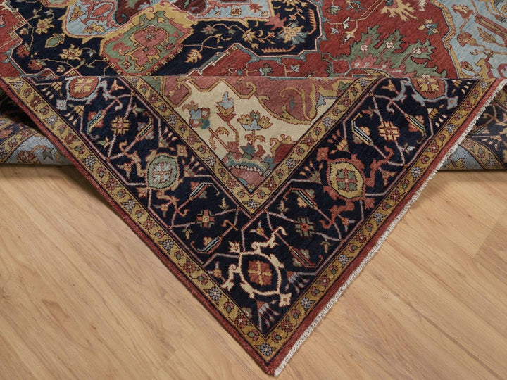 8'0" x 10'1" New Hand Knotted Red Wool Rectangle Oriental Rug - MOA10292457