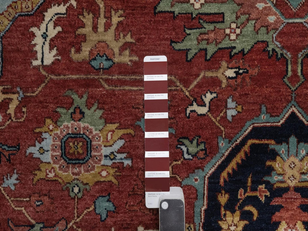 8'0" x 10'1" New Hand Knotted Red Wool Rectangle Oriental Rug - MOA10292457