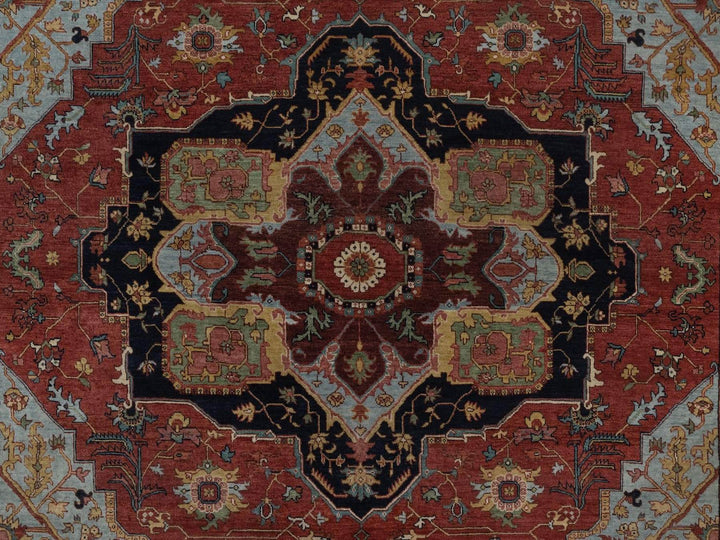 8'0" x 10'1" New Hand Knotted Red Wool Rectangle Oriental Rug - MOA10292457