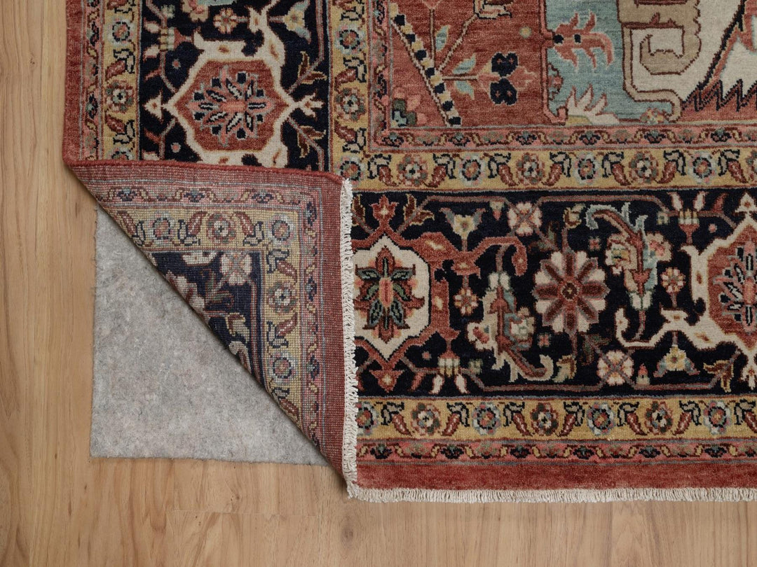 9'1" x 12'1" New Hand Knotted Red Wool Rectangle Oriental Rug - MOA10292458