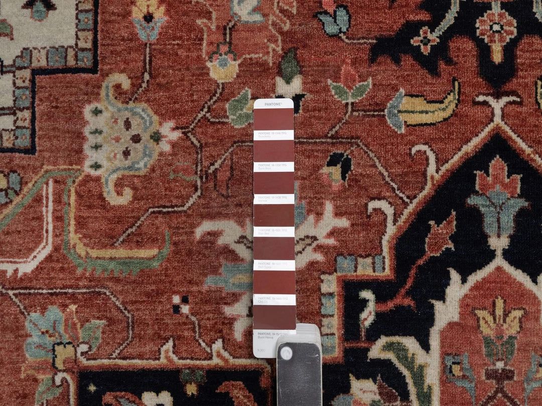 9'1" x 12'1" New Hand Knotted Red Wool Rectangle Oriental Rug - MOA10292458