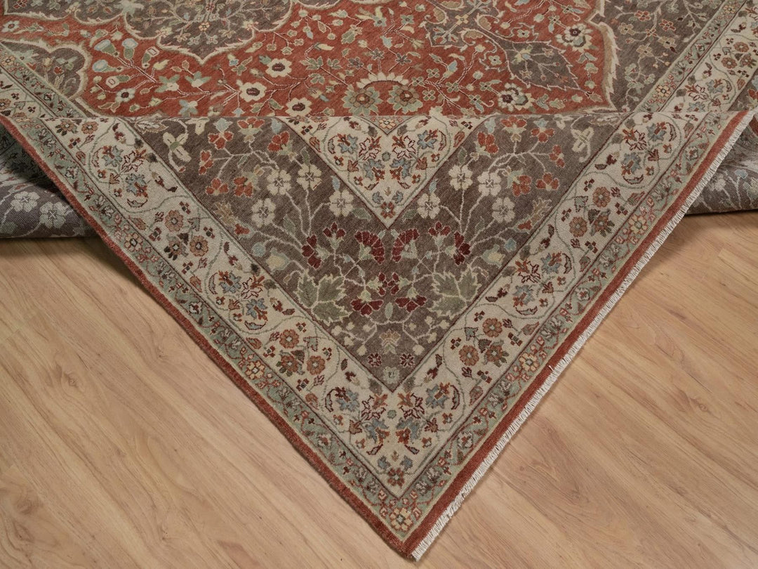 10'0" x 14'1" New Hand Knotted Red Wool Rectangle Oriental Rug - MOA10292459