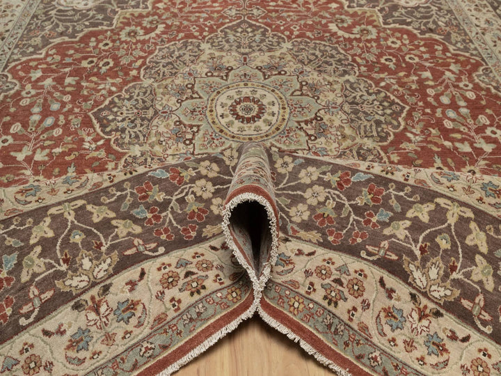 9'11" x 10'4" New Hand Knotted Red Wool Square Oriental Rug - MOA10292460