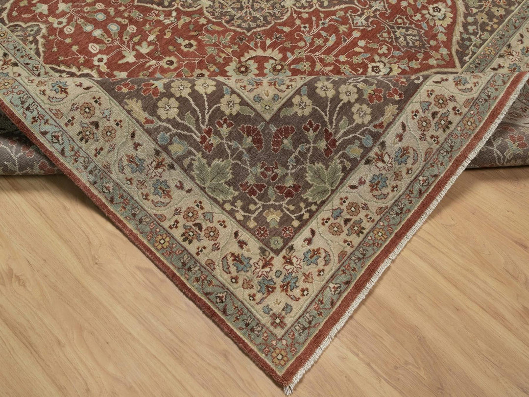 9'11" x 10'4" New Hand Knotted Red Wool Square Oriental Rug - MOA10292460