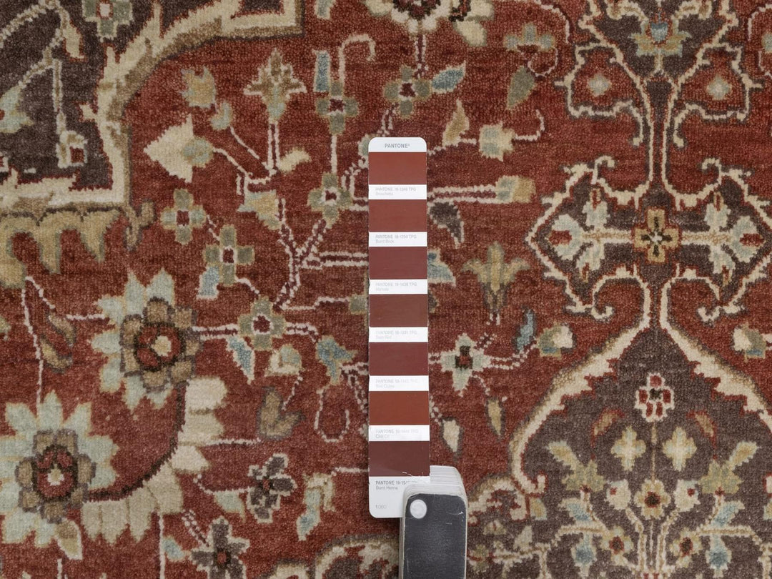 9'11" x 10'4" New Hand Knotted Red Wool Square Oriental Rug - MOA10292460