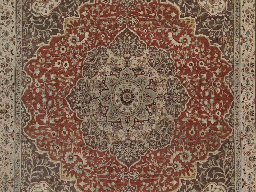 9'11" x 10'4" New Hand Knotted Red Wool Square Oriental Rug - MOA10292460