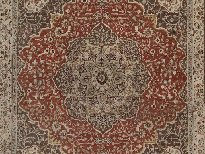 9'11" x 10'4" New Hand Knotted Red Wool Square Oriental Rug - MOA10292460