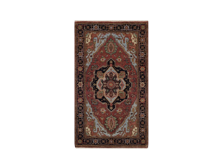 3'0" x 5'3" New Hand Knotted Red Wool Rectangle Oriental Rug - MOA10292461