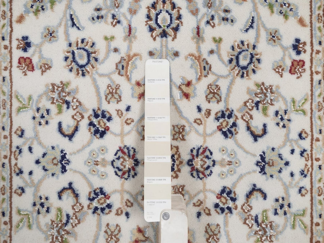 2'8" x 4'2" New Hand Knotted Ivory Wool & Silk Rectangle Oriental Rug - MOA10292465