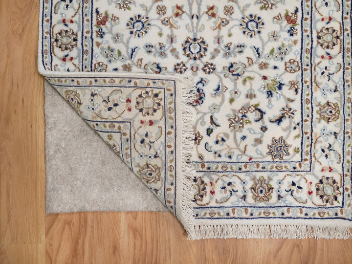 2'8" x 4'1" New Hand Knotted Ivory Wool & Silk Rectangle Oriental Rug - MOA10292466