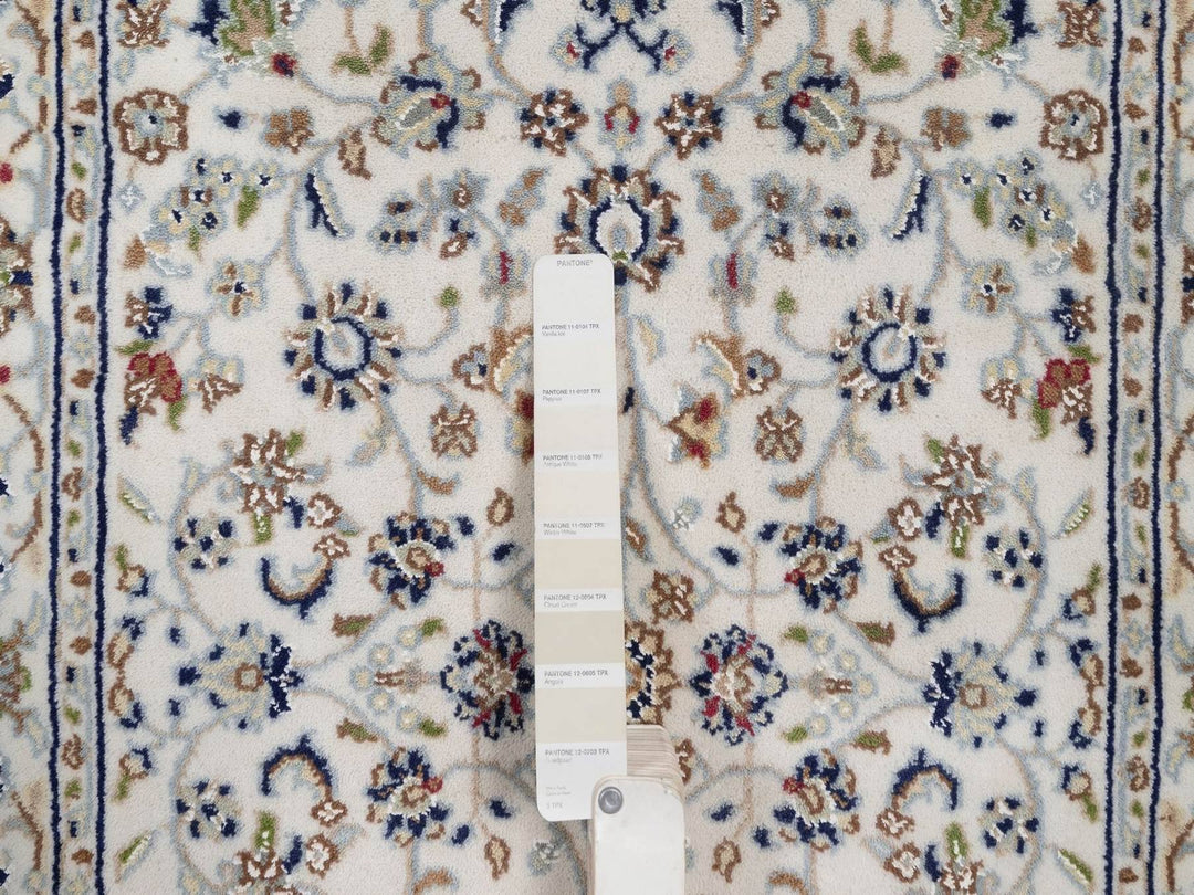 2'8" x 4'1" New Hand Knotted Ivory Wool & Silk Rectangle Oriental Rug - MOA10292466