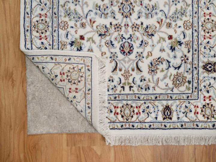 3'0" x 5'2" New Hand Knotted Ivory Wool & Silk Rectangle Oriental Rug - MOA10292467